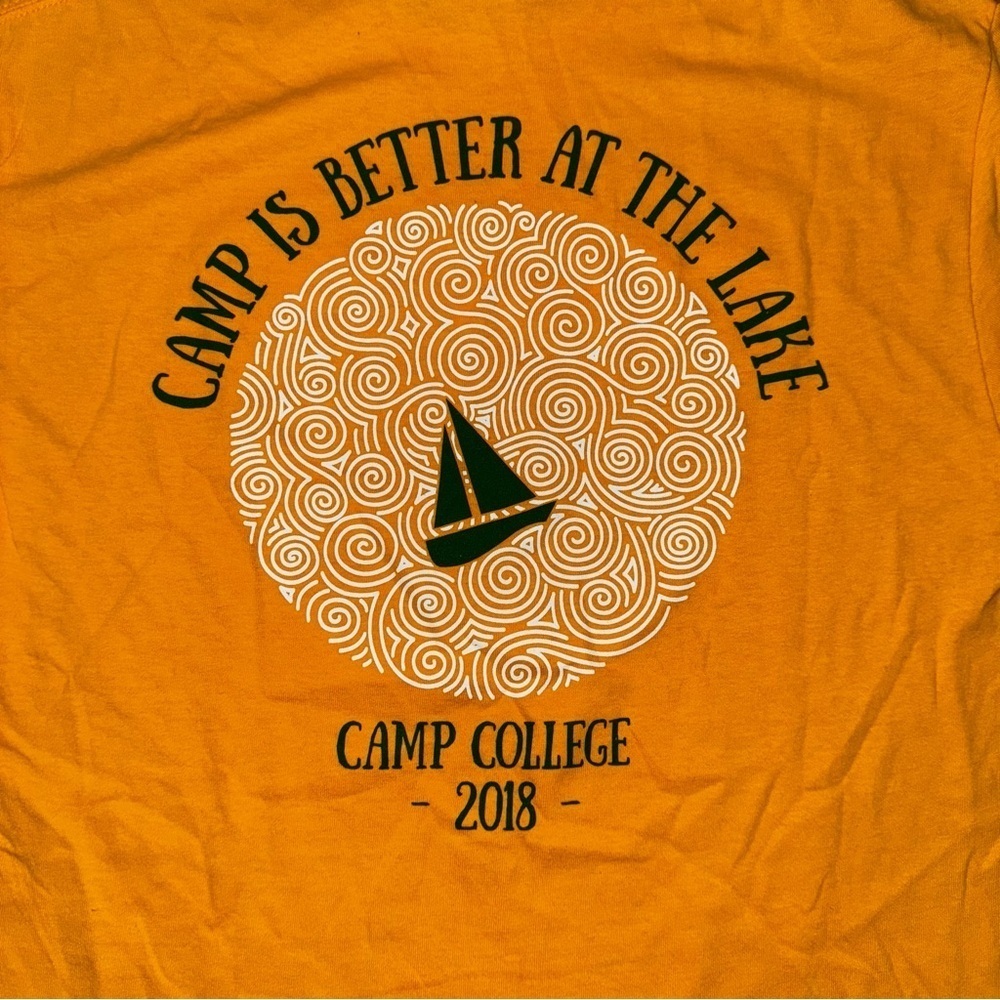 SUNY Oswego T Shirt Camp College “CAMP IS BETTER AT THE LAKE” Yellow Tee Men’s M - Picture 6 of 10
